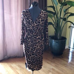 Anne Klein leopard wrap dress